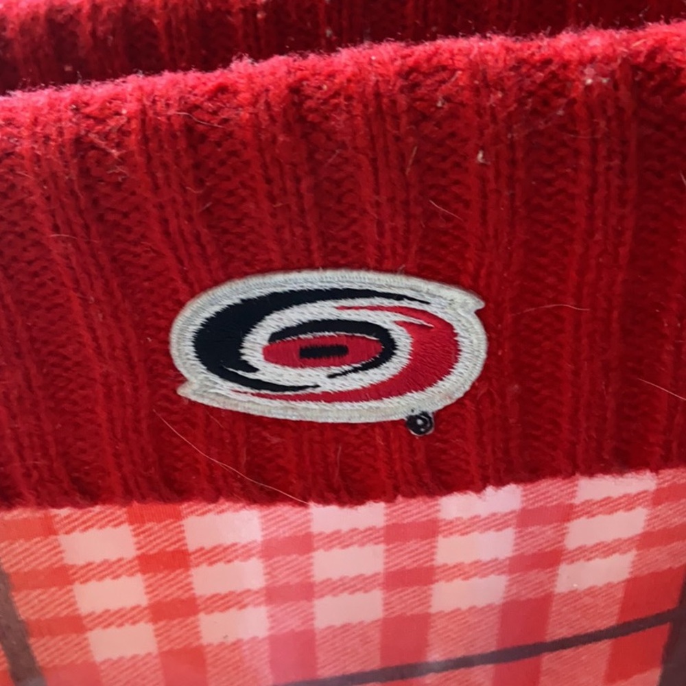 Carolina Hurricanes NHL Plaid Red White Black Snow Rain Winter Game Day Boots - Picture 6 of 8